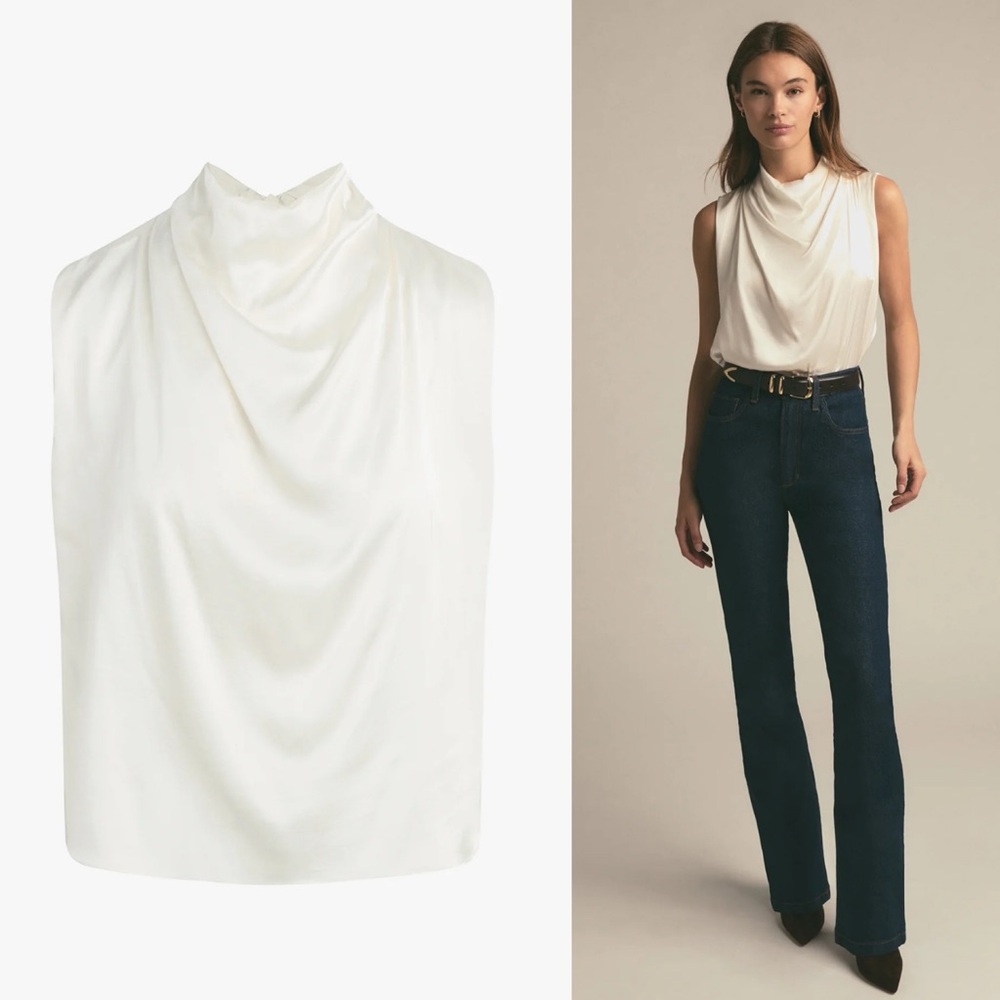 Favorite Daughter Cream Draped Blouse